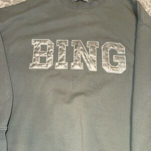 Bing Sage Sweatshirt with White Applique